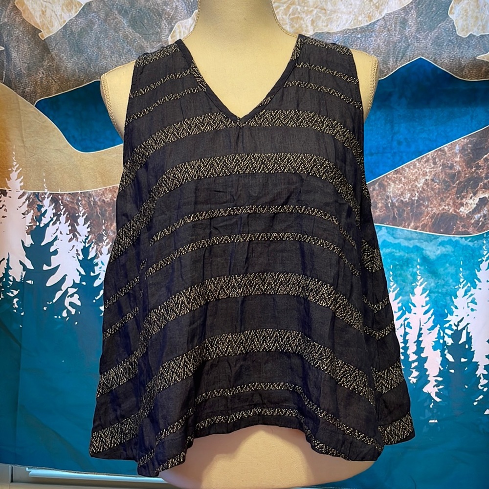 Madewell open back tank. Navy blue. Size m